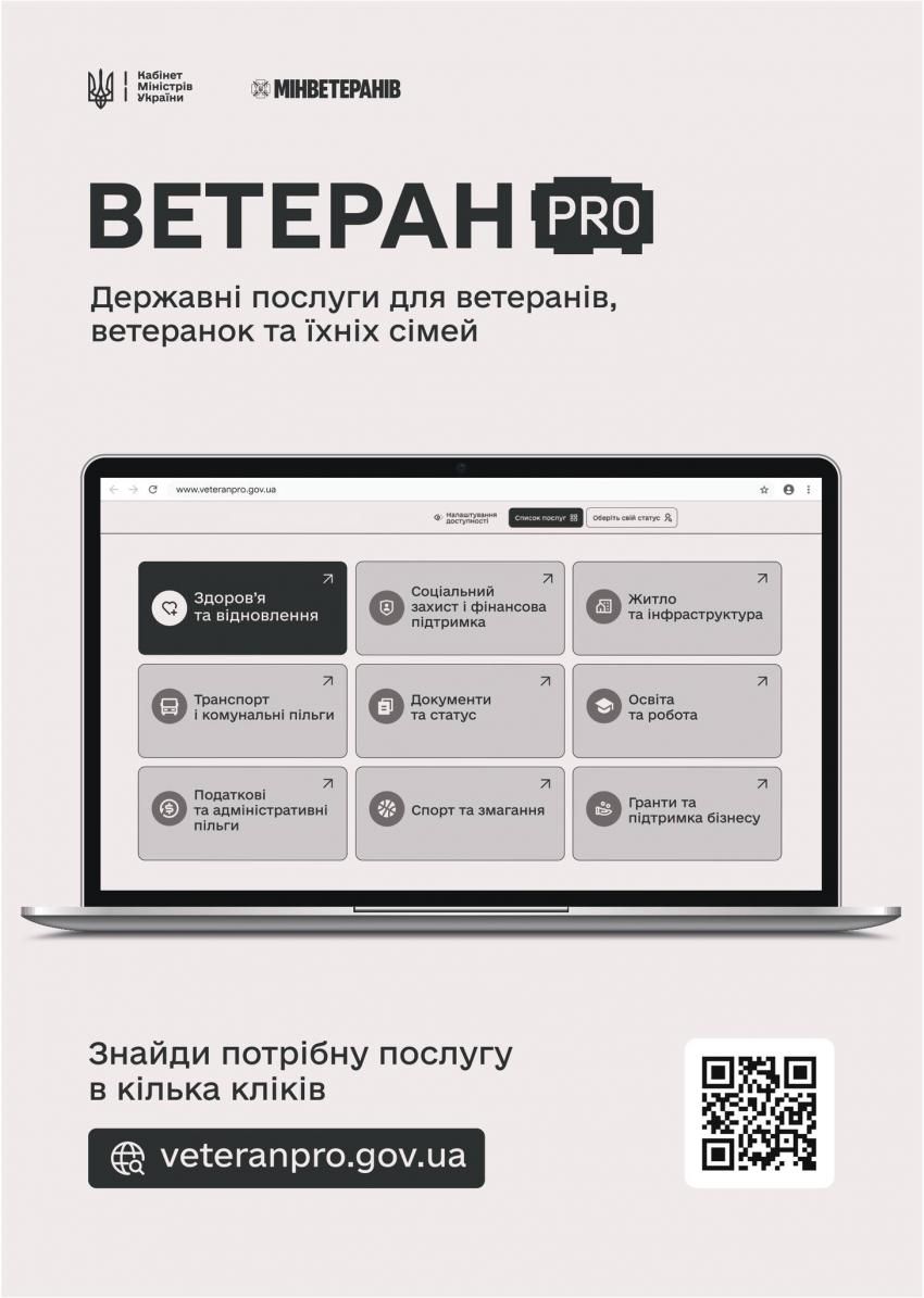 Єдина цифрова платформа для ветеранів, ветеранок та членів їхніх сімей – Ветеран PRO